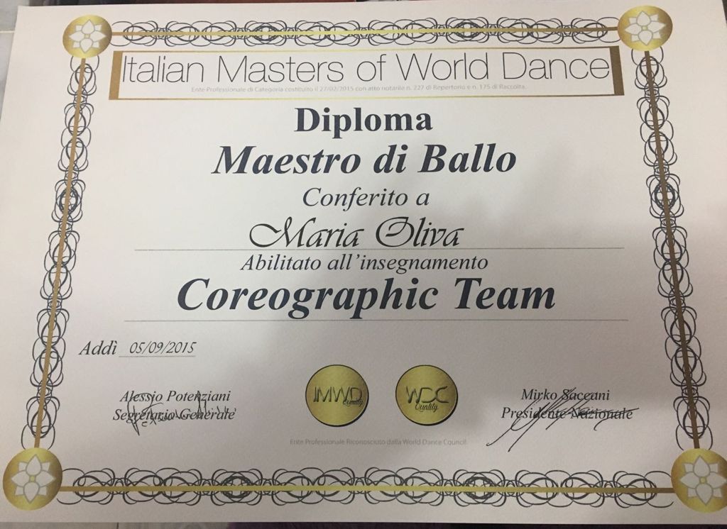 diploma coreografa lincantesimo napoli